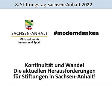 8. Stiftungstag Sachsen-Anhalt 2022 am 20. Mai in Merseburg